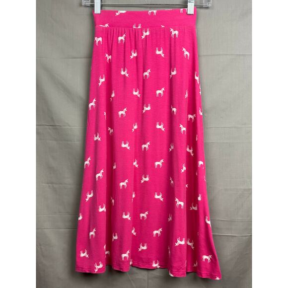 Cat & Jack Girls Pink Maxi Skirt with Unicorns, Size M (7/8) - Picture 3 of 5